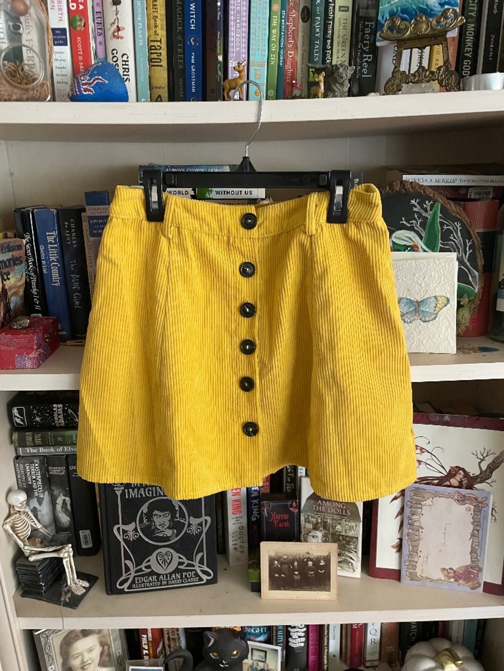 Yellow Mini Skirt w/ Buttons